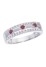 lovely white gold ruby gemstone birthstone baby band ring